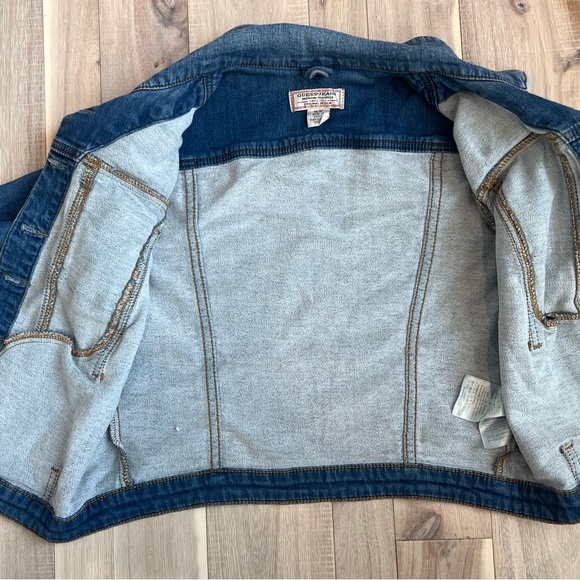 Guess Classic Distressed Crop Jean Jacket Y2K women’s size medium - Picture 10 of 11